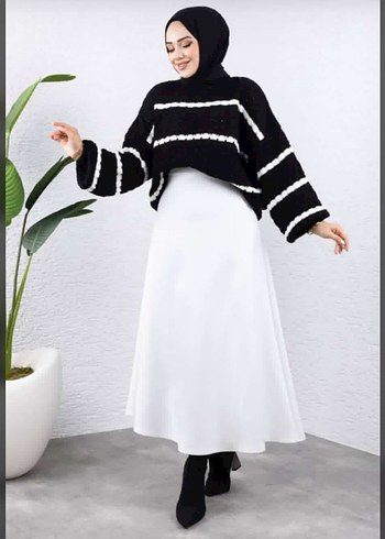 Kadın scuba  Uzun Etek - Görsel 2