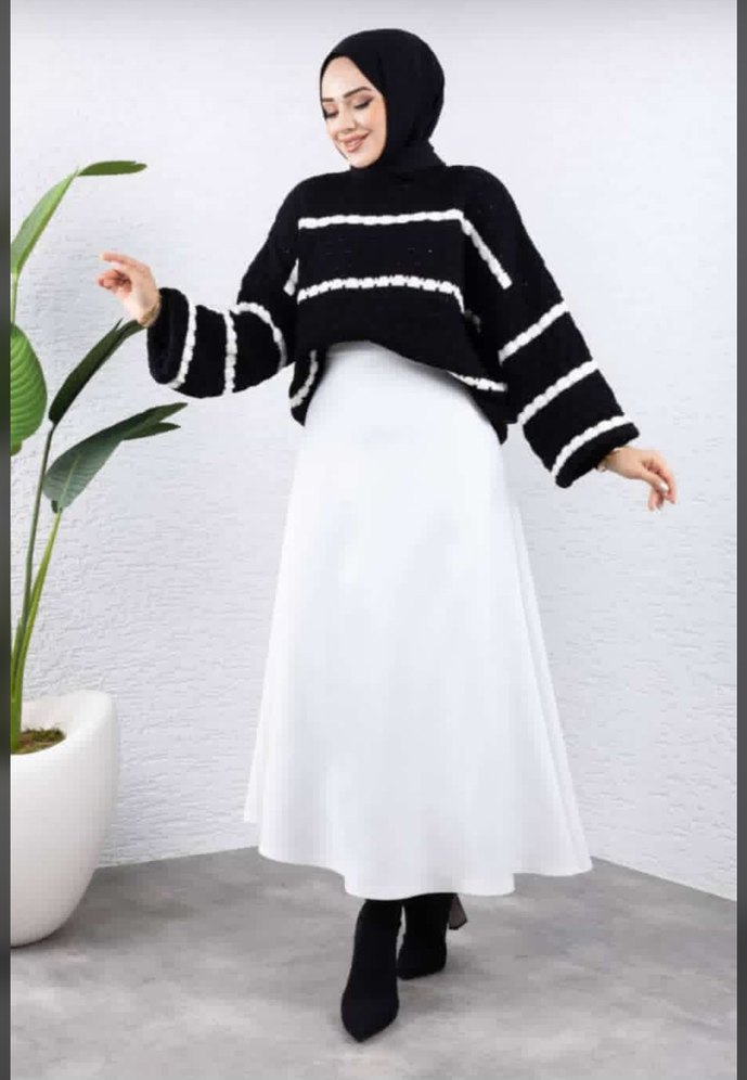 Kadın scuba  Uzun Etek - Görsel 2