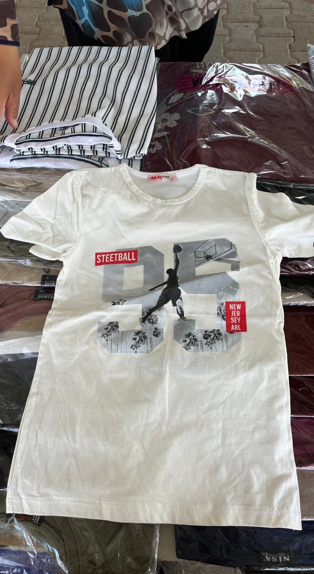 Beyaz Baskılı Erkek Çocuk Tişörtü - Görsel 2