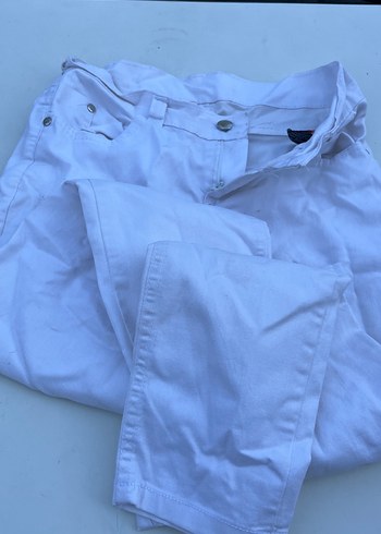 Beyaz Regular Fit Denim Kadın Pantolon - Görsel 5