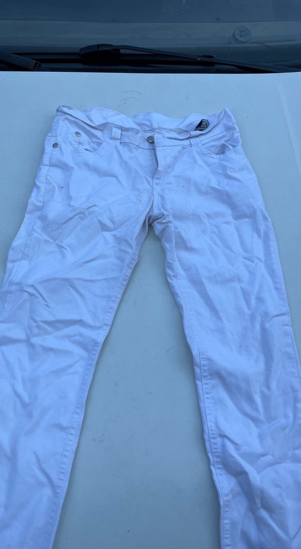 Beyaz Regular Fit Denim Kadın Pantolon - Görsel 3