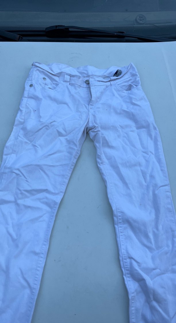 Beyaz Regular Fit Denim Kadın Pantolon - Görsel 2