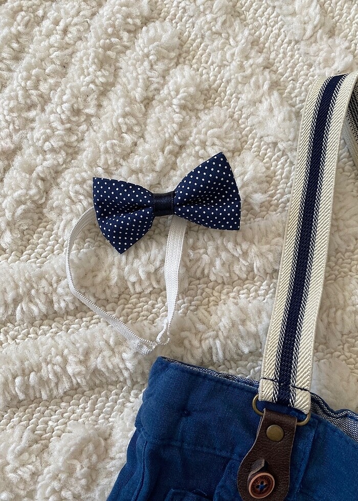 Bebek papyonlu salopet - Görsel 4