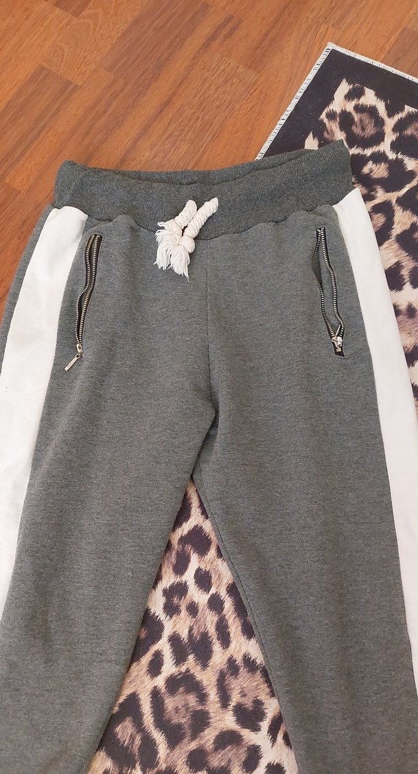 Gri Fermuarlı Rahat Kesim Eşofman - Görsel 2