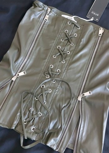 SUNI Deri Mini Etek - Görsel 3