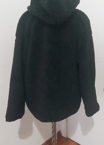 KAPÜŞONLU   Siyah Midi Kadın PELUŞ KABAN - Görsel 5