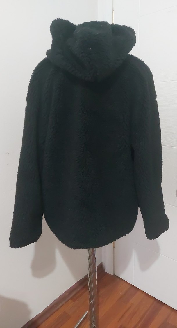 KAPÜŞONLU   Siyah Midi Kadın PELUŞ KABAN - Görsel 5