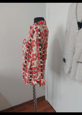 Düğmeli, Uzun Kollu, Bol Kesim Kadın Gömlek - Görsel 2