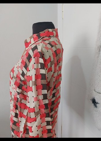 Düğmeli, Uzun Kollu, Bol Kesim Kadın Gömlek - Görsel 5