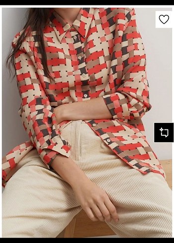 Düğmeli, Uzun Kollu, Bol Kesim Kadın Gömlek - Görsel 6