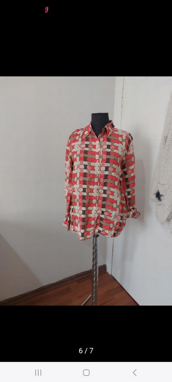 Düğmeli, Uzun Kollu, Bol Kesim Kadın Gömlek - Görsel 4