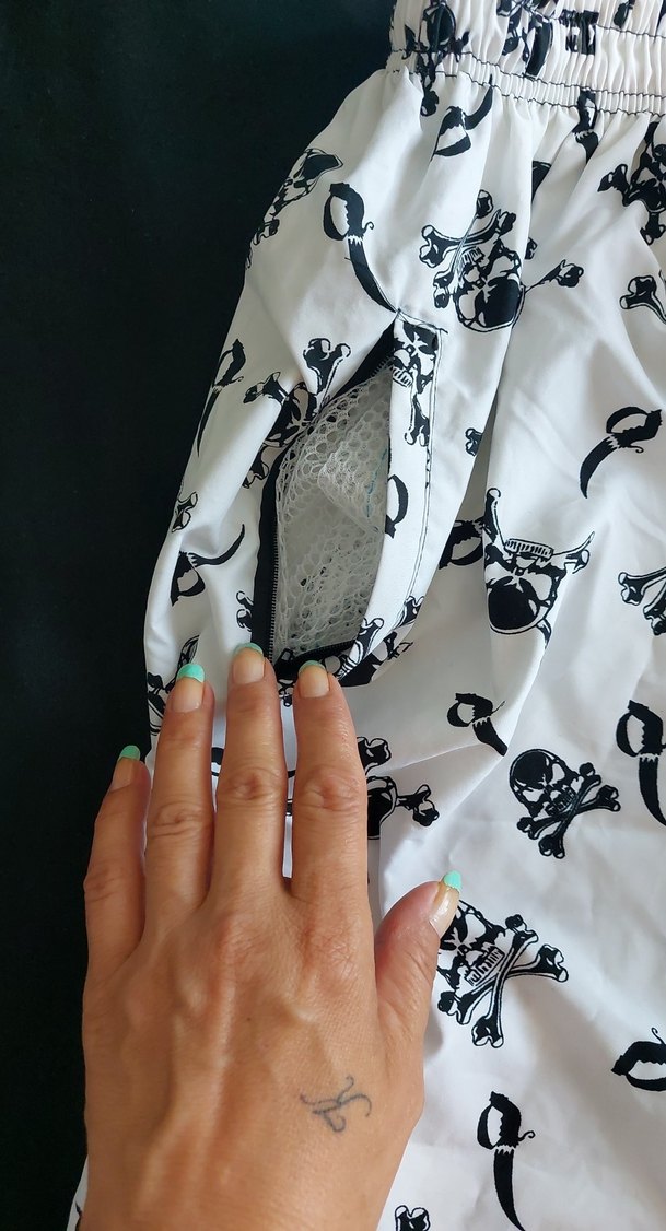 Renkli Baskılı Beyaz Erkek Yüzme Şortu - Görsel 3