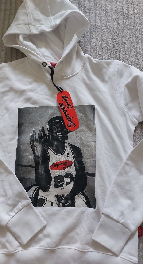 Beyaz Baskılı Erkek Sweatshirt Kapüşonlu - Görsel 3