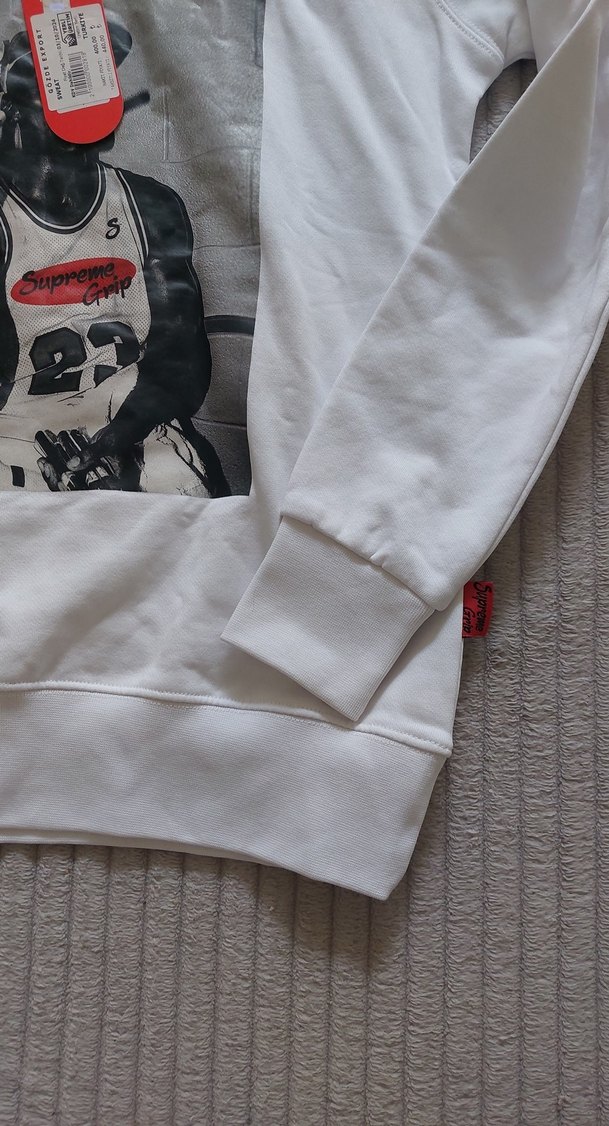 Beyaz Baskılı Erkek Sweatshirt Kapüşonlu - Görsel 2