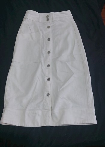 DENIM ÖNÜ DÜĞMELİ MİDİ ETEK