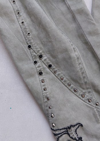 m Beden Dantel Detaylı Nakışlı Kadın Pantolon