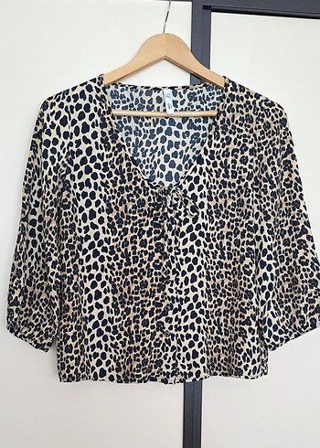 Mango Leopar Desenli Kadın Bluz