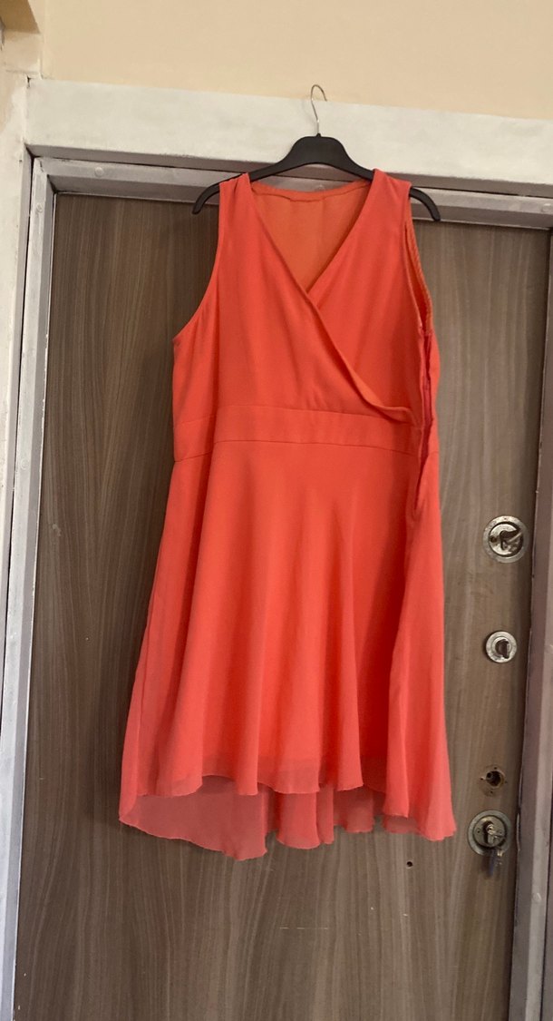 Pembe V Yaka Uzun abiye Elbisesi - Görsel 3