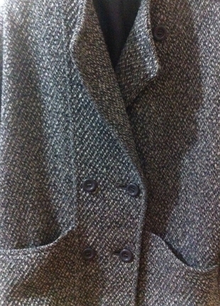 l Beden Oversized gri kırçıllıl kaban
