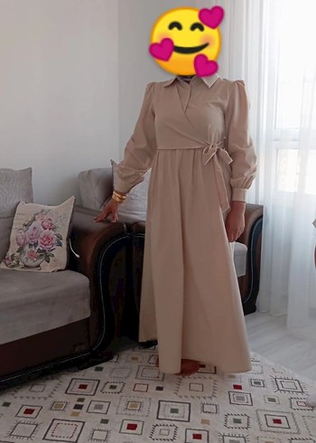 Diğer Diger Kadın Camel Uzun Kemerli Elbise