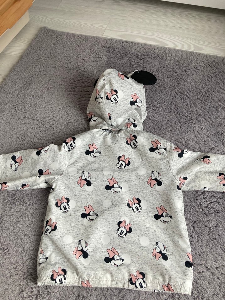 Kız Çocuk Gri Minnie Kapüşonlu Yağmurluk - Görsel 3