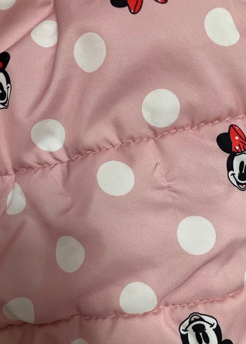 Kız Çocuk Pembe Minnie Baskılı Fermuarlı Yelek - Görsel 2