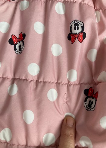 Kız Çocuk Pembe Minnie Baskılı Fermuarlı Yelek - Görsel 9