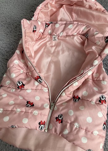 Kız Çocuk Pembe Minnie Baskılı Fermuarlı Yelek - Görsel 7