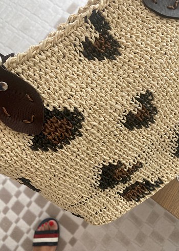 Diğer Leopar Desenli Örgü Kadın Çanta
