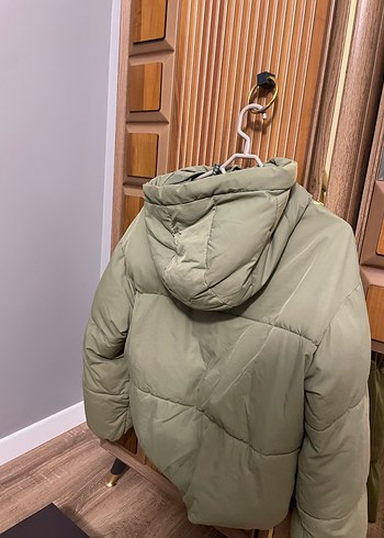 Kadın Haki Kapüşonlu Fermuarlı Mont - Görsel 3