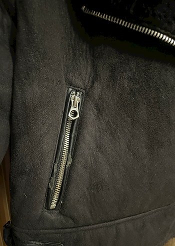 Siyah Deri Kabartmalı Ceket - Görsel 3