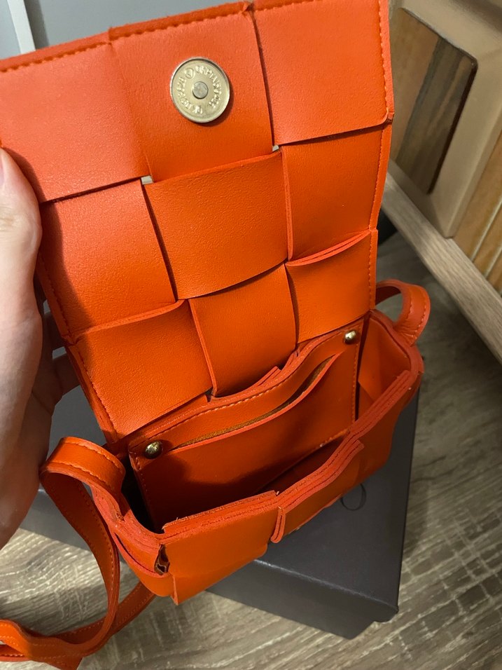 Turuncu Deri Kadın Çanta - Görsel 2