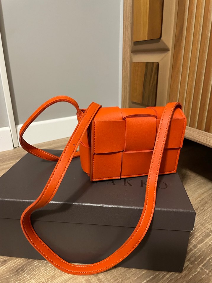 Turuncu Deri Kadın Çanta - Görsel 3