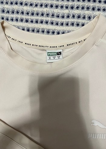 Beyaz Puma Pamuklu Yuvarlak Yaka Sweatshirt - Görsel 3