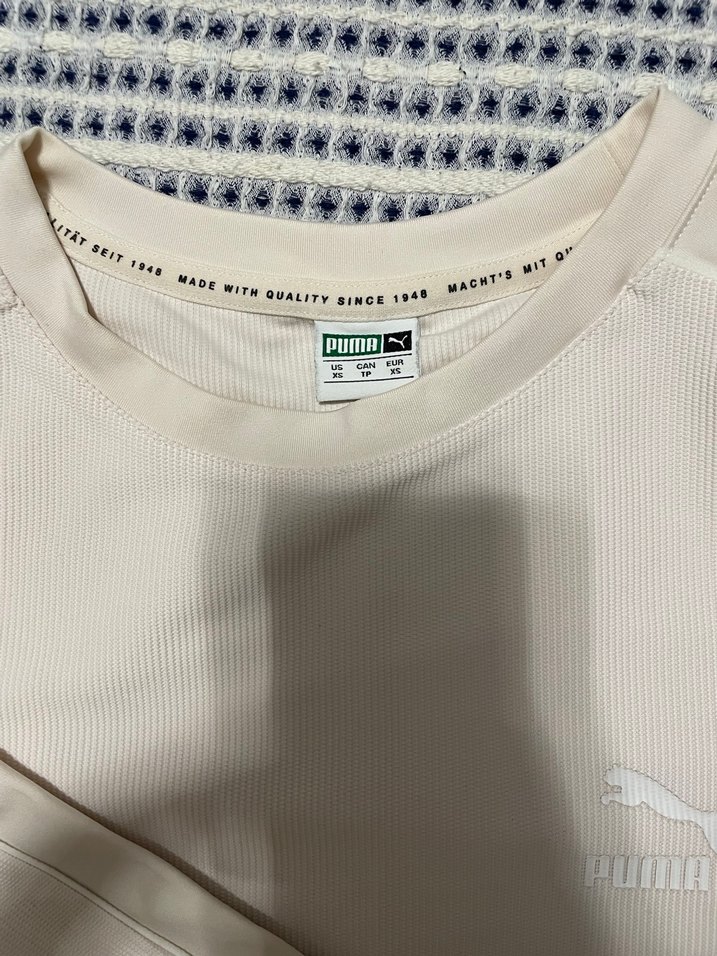 Beyaz Puma Pamuklu Yuvarlak Yaka Sweatshirt - Görsel 3