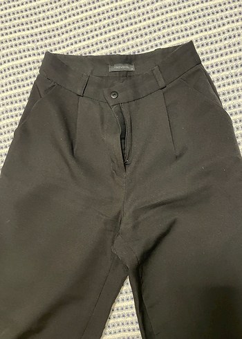 Siyah Midi Kumaş Kadın Pantolon - Görsel 2