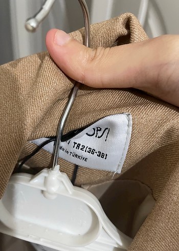 Bej Kadın Uzun Kollu Midi Blazer Ceket - Görsel 7