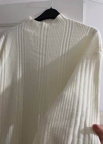 Bohem Uzun Kollu Beyaz Triko Elbise - Görsel 3