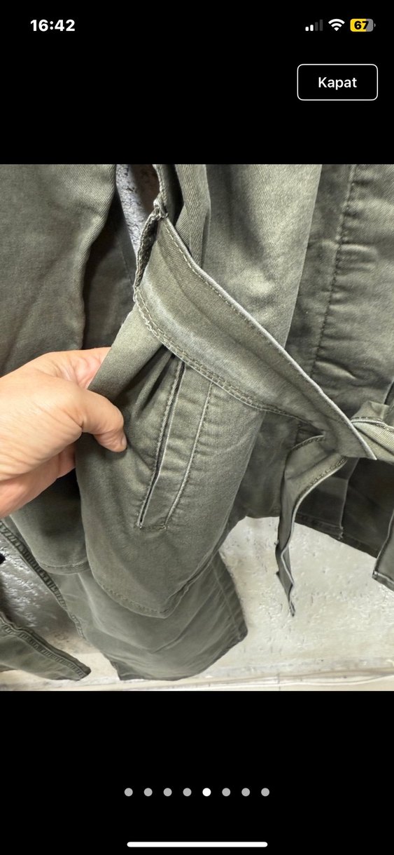 Kadın Kemerli Uzun Kollu Haki Takım - Görsel 5