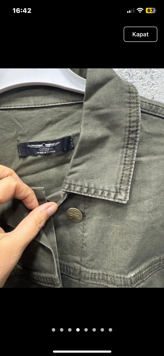 Kadın Kemerli Uzun Kollu Haki Takım - Görsel 4