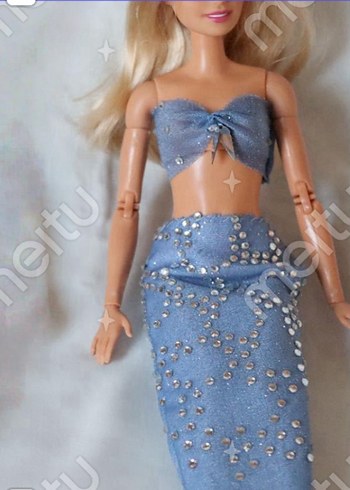 Beden Deniz Kızı Barbie bebek elbise