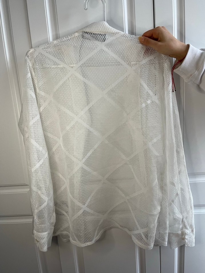 Dantel Detaylı Beyaz Vintage Gömlek - Görsel 2