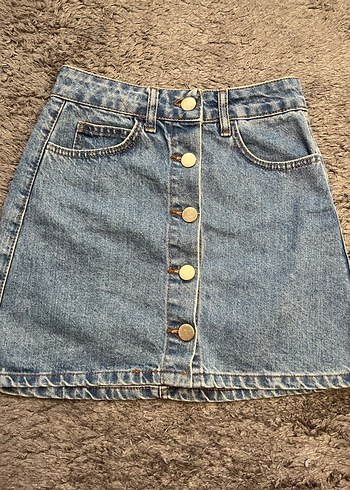 Jean mini etek - Görsel 3