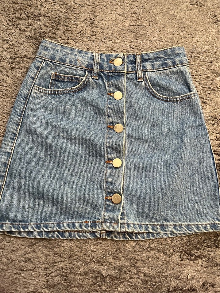 Jean mini etek - Görsel 3