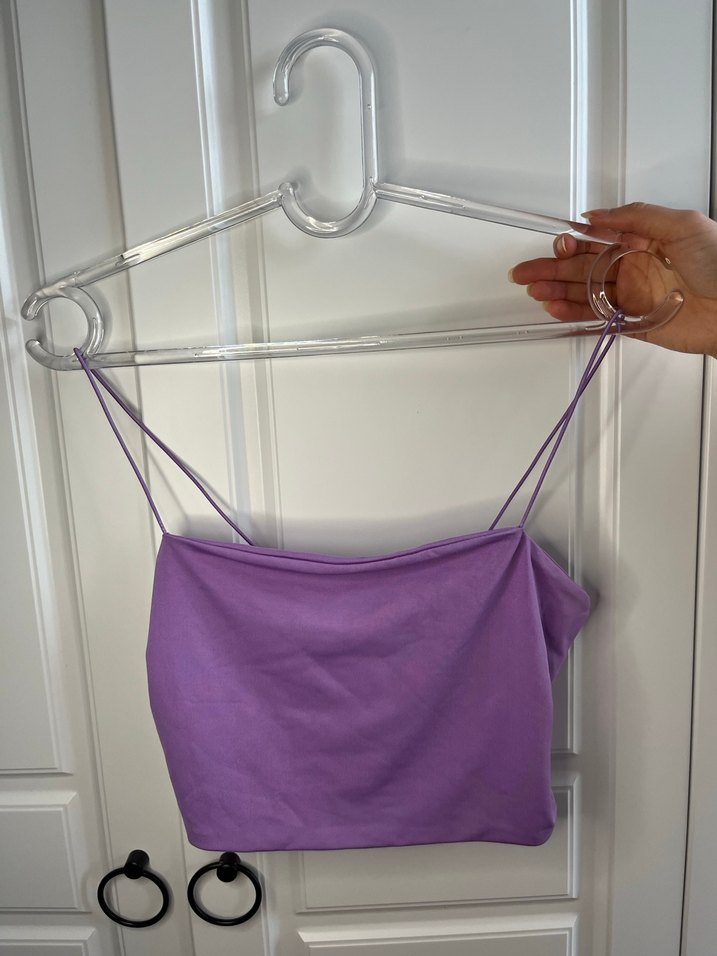 Pastel lila İnce Askılı Askılı Üst - Görsel 2