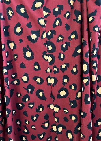 Kırmızı V Yakalı Uzun Kadın Elbise - Görsel 4