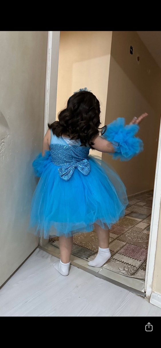 Mavi Kız Çocuk Elbise abiye - Görsel 2