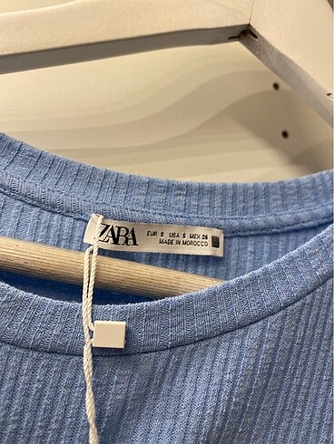 s Beden mavi Renk Zara fırfırlı bluz