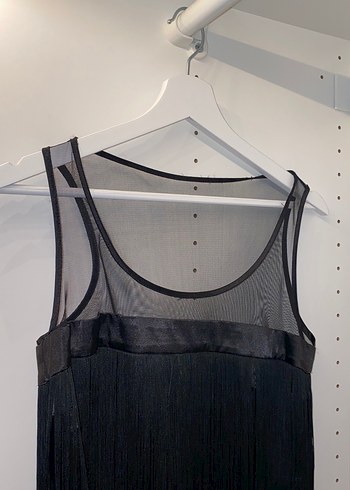 Mango Siyah Püsküllü Elbise - Görsel 3