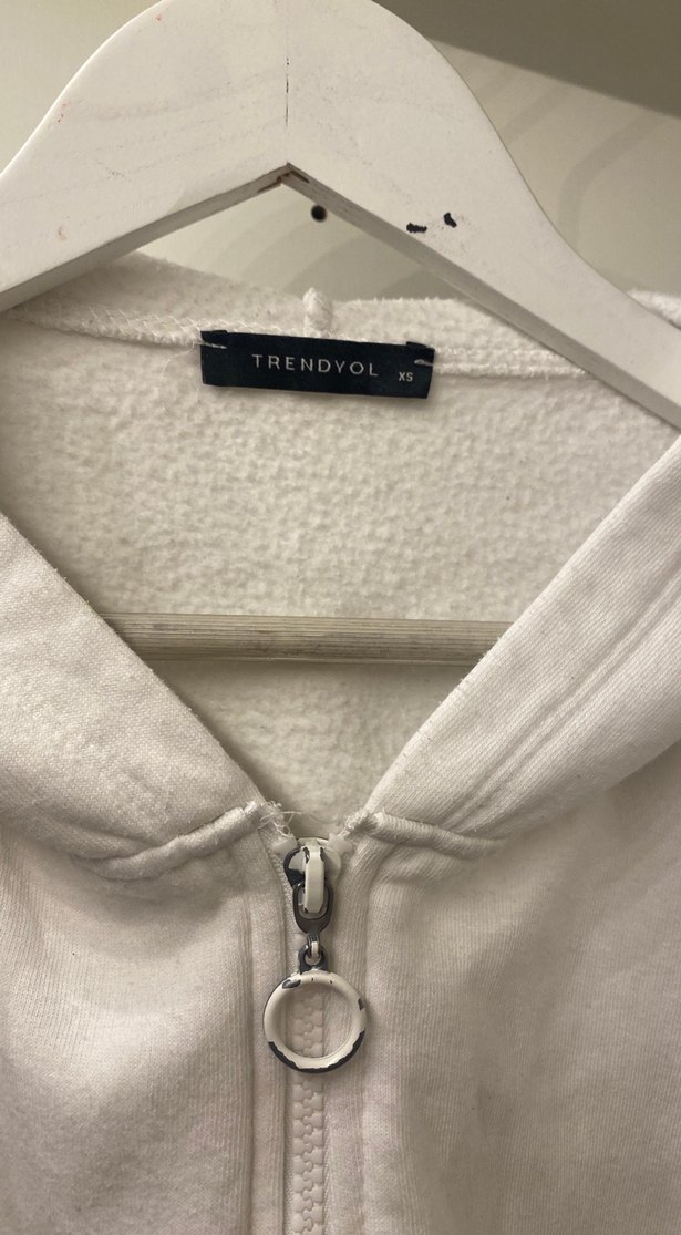 Beyaz Fermuarlı Ceket - Görsel 5